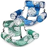 SLOOSH Inflatable Pool Floats Adult, 2 Packs Floating Lounge Chairs, Blow up Pool Inflatables for Adult, Inflatable Chair for Party Summer Water Beach Lake Fun, Tropical Leaves-Green, Blue