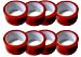 Produktbild Trendsky 6 x Rollen 66 Meter Rot Vorsicht Glas Hinweis Packband Paketband Klebeband Paketbänder Film Band