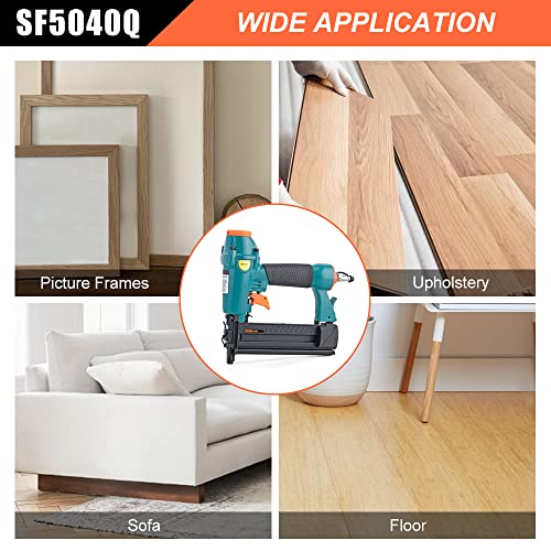 Image of DOTOOL Pneumatic Brad Nailer - 18 Gauge 2-in-1 Nailer, 5 /8'' to 2'' Brad Nails and 5 /8'' to 1-5 /8'' Crown Staples, Safety Glasses and 1000pcs Nails, for Carpentry, DIY, Woodworking
