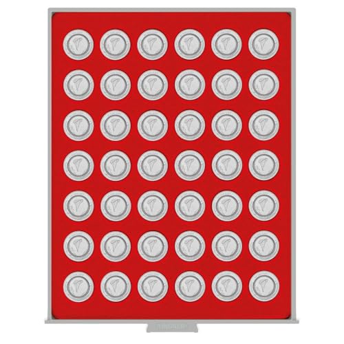 Bandeja para Monedas Standard LINDNER de 42 hoyos redondos para piezas de 29,5 mm