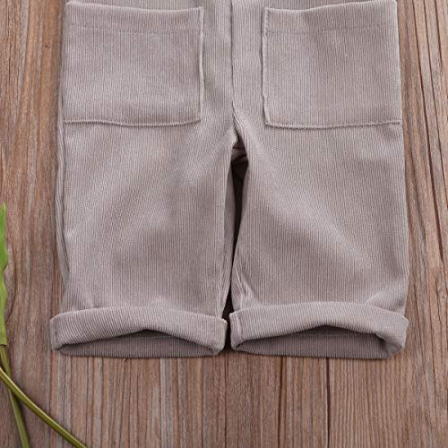 Unisex Clothes Toddler Baby Girl Boy Solid Romper Overalls One Piece Bodysuit Suspender Jumpsuit Bib Pants Velvet Outfit B-Grey