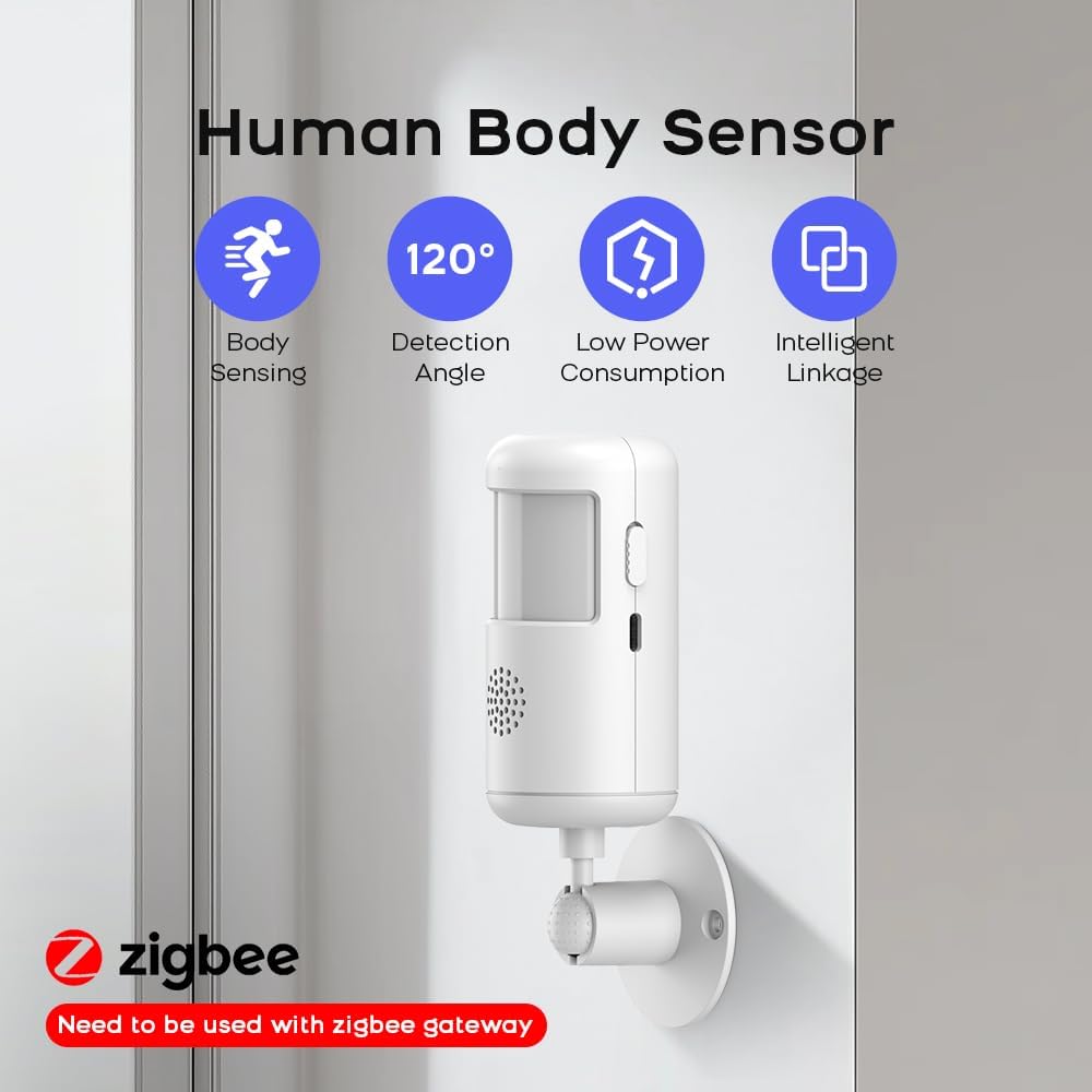 PGST Zigbee Wireless Motion Sensor Alarm,Long Range mmWave Radar for Home Security System,Accurate Detection with Smart Life Instant AppAlerts,Easy to Install NO Monthly Fees 3