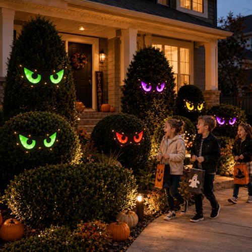 Woanger 10 Pcs Outdoor Halloween Decorations 5 Styles Large Glowing Eyes by Woanger - Used condition - Image 5