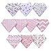 MiiYoung 10-Pack Baby Girl Bandana Drool Bibs for Drooling and Teething