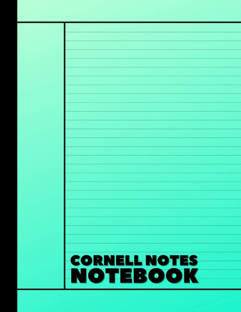 Cornell Notes Notebook: Note-Taking System for Students, Teachers, School, Work College Ruled | 110 Pages | 8.5x11 in. | Teal