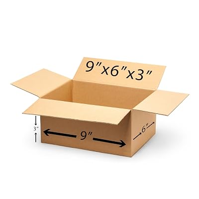 BonKaso 3 Ply Corrugated Boxes for Packaging | 9"x6"x3" (Pack of 25) | Brown Cardboard Packing Boxes for Shipping, Movin