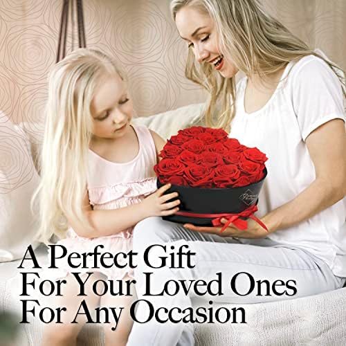 GLAMOUR BOUTIQUE 16 Flower Forever Heart Shape Box, Mothers Day Gift For Mom, Eternal Preserved Roses Gift for Her, Flowers bouquet, For Birthday, Anniversary, Girlfriend - Red - View 7