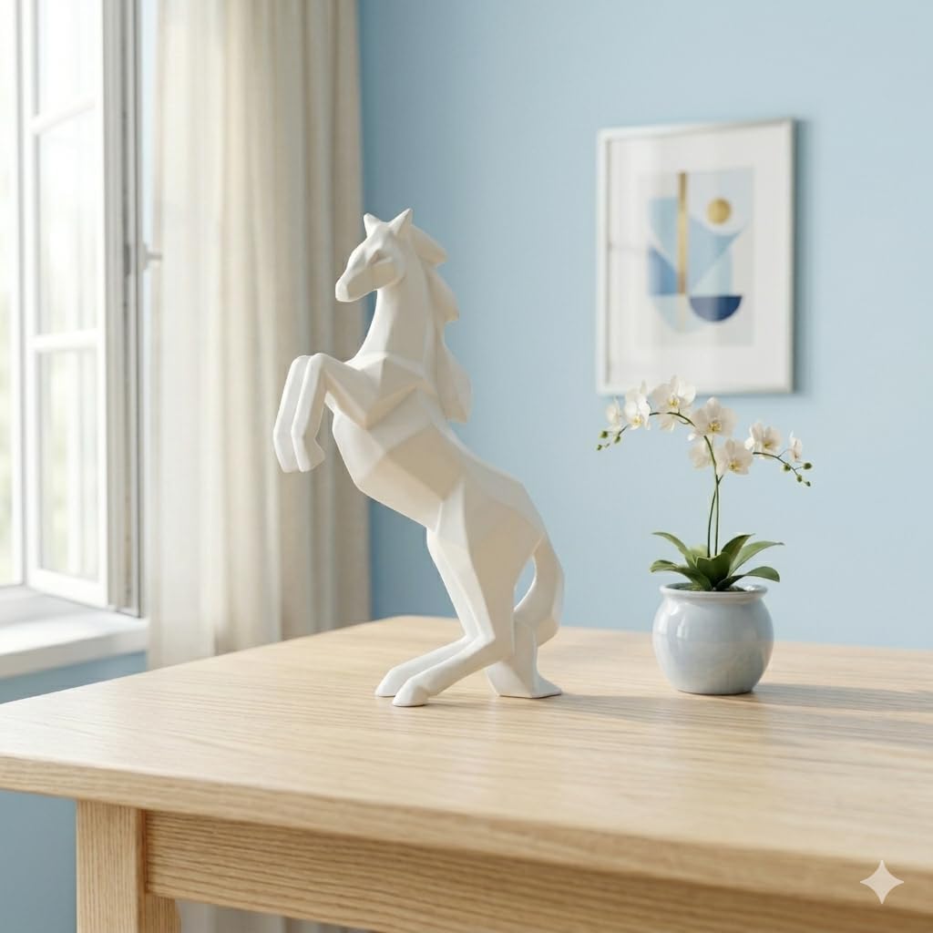 GW Creations Horse Statue for Wealth, Fengshui Showpiece, Horse Showpiece for Feng Shui and Vastu, Home Decoration and Gifting, Running Horse Sculpture showpiece_Horse_78
