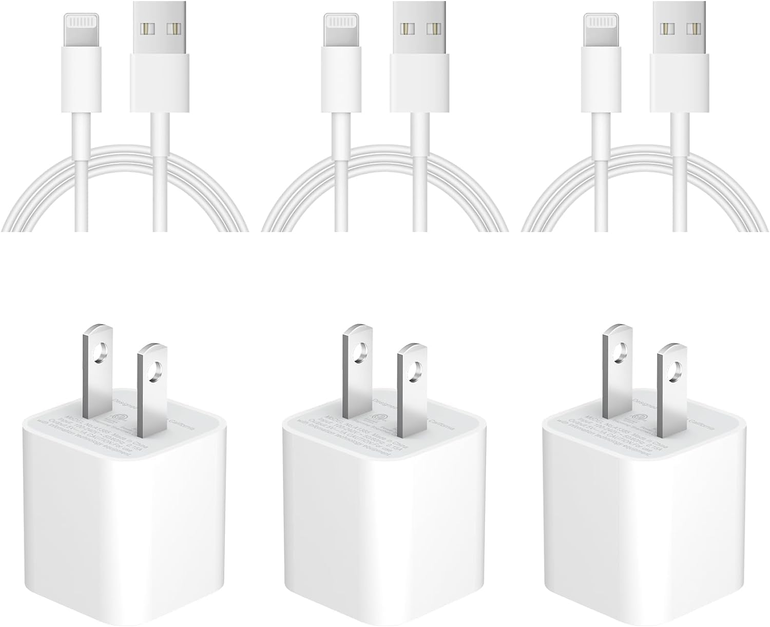 iPhone Charger Fast Charging [Apple MFi Certified] 3 Pack USB A Charger Block with 6ft USB A to Lightning Cable Compatible with iPhone 14 13/12/11/XS/XR/X 8 7/iPad