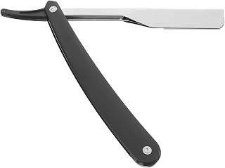 Professional Manual Razor Barber Supplies Beard Shaver Mens Straight Edge Razor for Shaving for Face Scalp Old Fashioned Manual Shaver Men Safe Barber Razor, Black