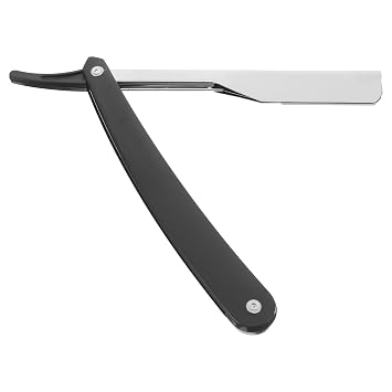 Ipetboom Manual Razor for Men Vintage Straight Edge Shaving Razor Portable Metal Shaving with Easy-Open Guard for Beard Sideburns and Hair Shaping