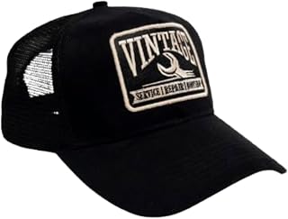 Droop Vintage Half Mesh Trucker Cap | Unisex Cotton Twill & Mesh Design | Adjustable Snapback Sports Cap for Men & Women |... Price In India