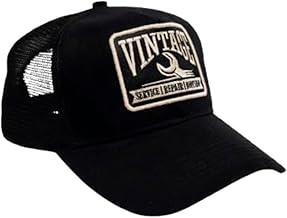 Droop Vintage Half Mesh Trucker Cap | Unisex Cotton Twill & Mesh Design | Adjustable Snapback Sports Cap for Men & Women | Gym, Running & Outdoor Activities