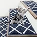 COSY HOMEER Edging Stair Treads Non-Slip Carpet Mat 28inX9in Indoor Stair Runners for Wooden Steps, Stair Rugs for Kids and Dogs, 100% Polyester TPE Backing 4pcs,Navy