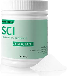 7 oz Sodium Cocoyl Isethionate, Premium Sodium Cocoyl Isethionate (SCI) Powder, Amazing Bubbles, Gentle on Skin, Biodegradable, Suitable for Making Bath Bombs (7Ounce (Pack of 1))