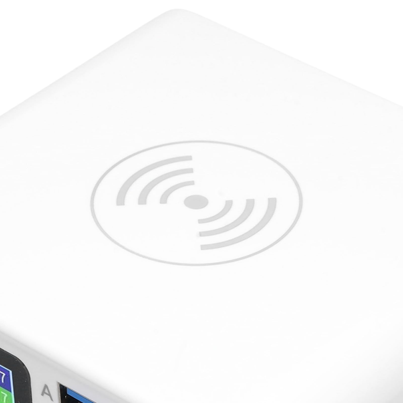 banapoy Estación Carga USB 65W y 8 Puertos, Concentrador Carga Rápida Múltiples Dispositivos con Inalámbrica y Pantalla Visualización, para Tabletas Teléfonos Inteligentes (Enchufe de la UE)