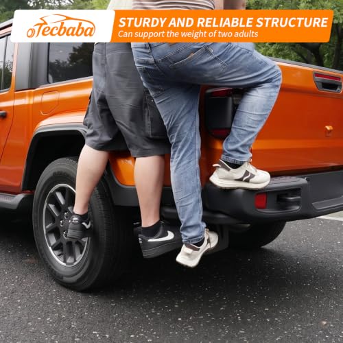 Tecbaba Rear Bed Step Compatible with 2020-2026 Jeep Gladiator JT Bumper Step Tailgate Step 1-Pack Step Rail for Driver or Passenger Side 2025 Gladiator Accessories — view 4