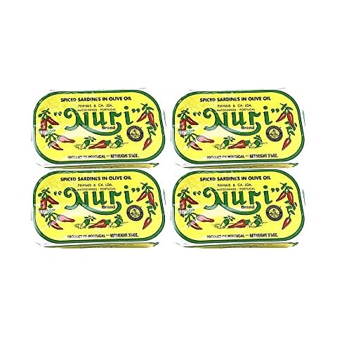 Nuri Portugese Sardines, Spicy, in Olive Oil 90g Each (Pack of 4) Cover