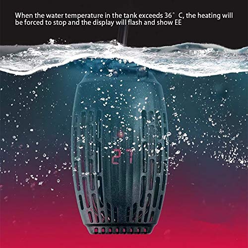 DONGKER Aquarium Heater, Fish Tank Explosion-Proof Heating Rod Adjustable Temperature Submersible Thermostat Heater with LED Temperature Display for Turtle Fish Tank - Thumbnail 6