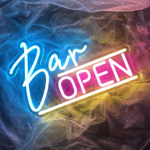 Bar Open Neon Sign Dimmable Led Open Sign for Wall Decor USB Powered Light Up Sign for Business LightNight Club Beer House Bar Pub Man Cave Party Club Decor(9.84" * 14.96") by Fespcj - Used condition - CA$19.37
