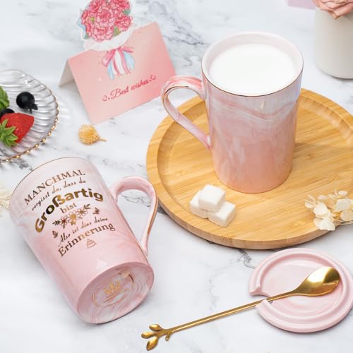 Geschenke für Frauen, Geburtstagsgeschenk für Frauen Tasse 400ml, Geschenk Freundin Geschenk Frauen Geburtstag Rosa Marmor Kaffeetasse… – Ansicht 5