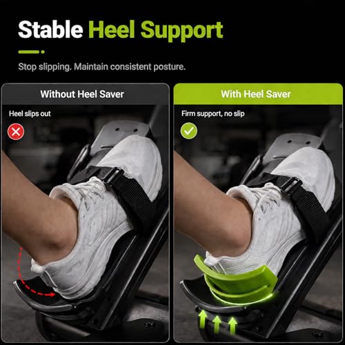 2-Pack Heel Saver for Merach Rowing Machine Q1S – Heel Support Helper, Anti-Slip Foot Holder Extension, Stable & Easy-to-Install Rowing Machine Accessory (Green)