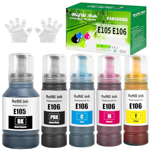 Bouteille d'encre Epson 105 106 à séchage rapide pour des tirages photo éclatants