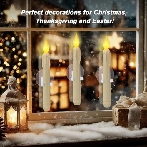 Luces de vela para ventana en decoraciones navideñas 4