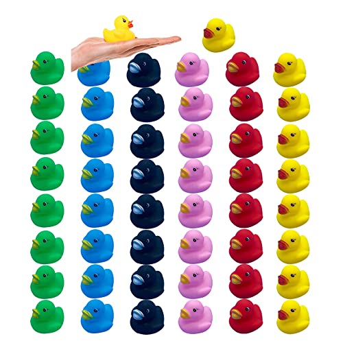 Bath Duck Toys 50 Pcs Mini Rubber Ducks Squeak and Float Duckies Duck Baby Shower Toy Party Decoration for Toddlers Boys Girls
