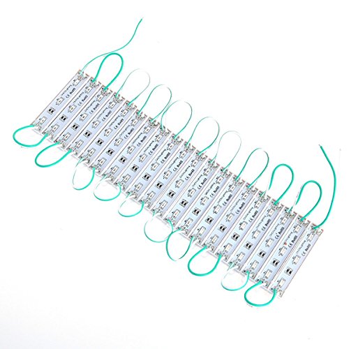 ChiChinLighting 100 Pieces (20 pcs x 5 Packs) - 12 Volt LED Module - SMD LED Chip - Super Bright - IP65 Waterproof (Green)