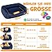 Lovpet® Hundebett Hundekissen Hundekorb Chiller, Inkl. Napf + 3X Kauknochen, Hundesofa Kissen für Kleine, Mittelgroße & Große Hunde, Bezug abnehmbar und waschbar, XL 110 x 75 x 27 cm Navyblau