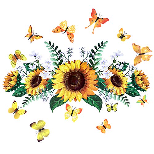 2 Stück Sonnenblumen Wandtattoo Aufkleber Cover