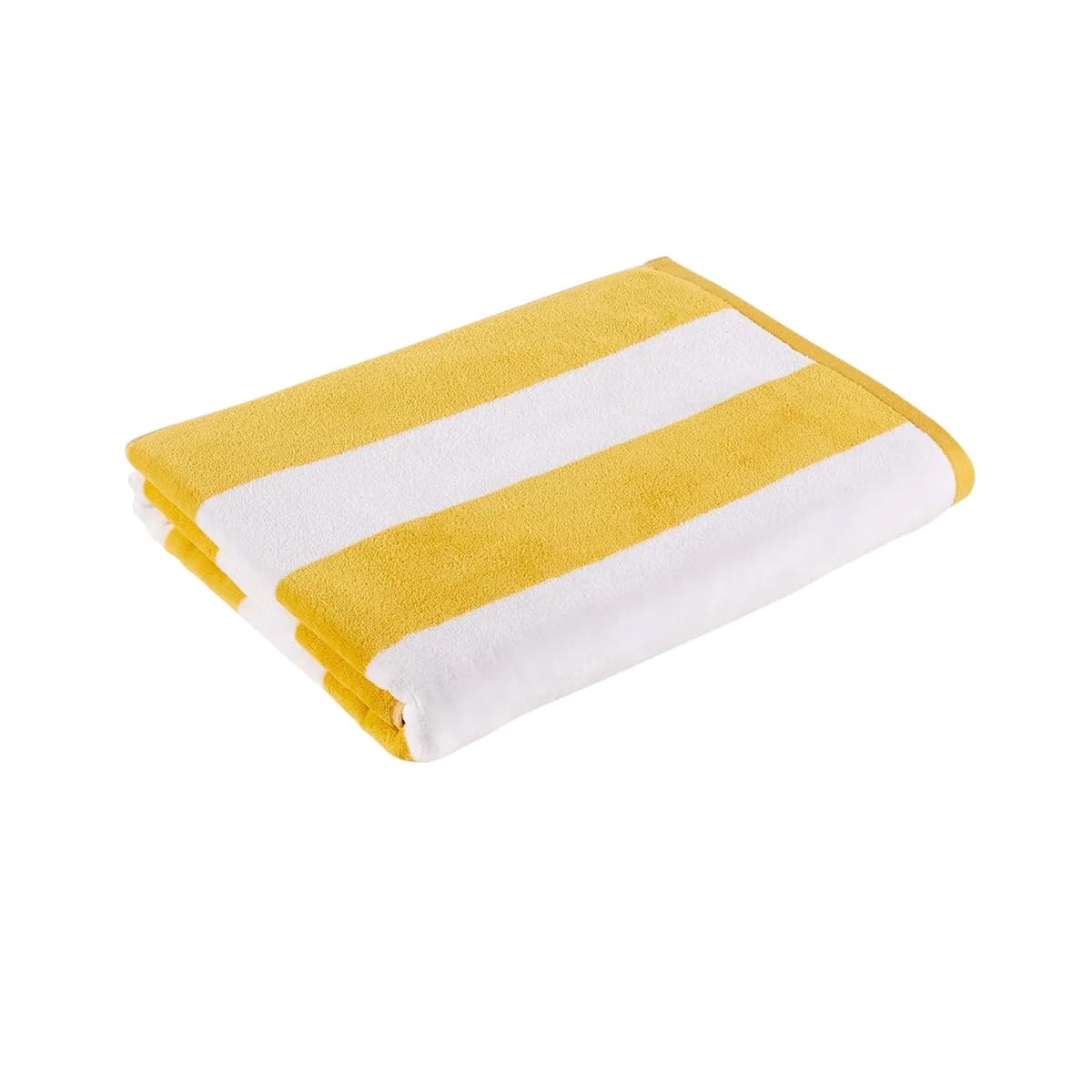 Christy Cabana Stripe Beach Towel | Extra Large | Sand Free | 100% Cotton | Luxury Super Soft Velour Front | Quick Dry Towelling Rear | 100cm x 180cm | Yellow