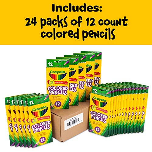 Crayola Bulk Colored Pencils, Pre-Sharpened, Bulk School Supplies For Teachers, 12 Assorted Colors, Pack Of 24 [Amazon Exclusive] #TOP1