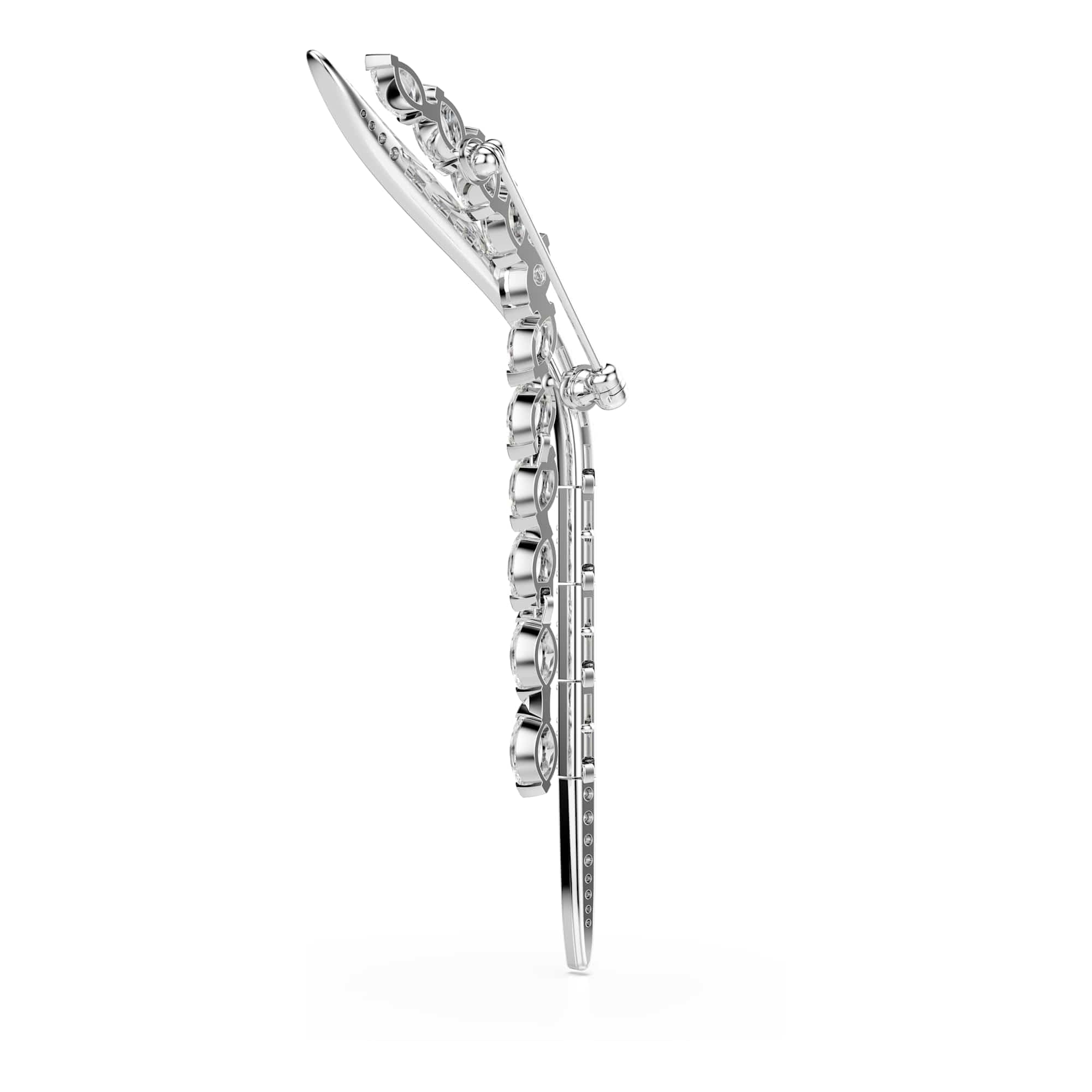 Swarovski Kollektion Brosche, Weiß, Rhodiniert
