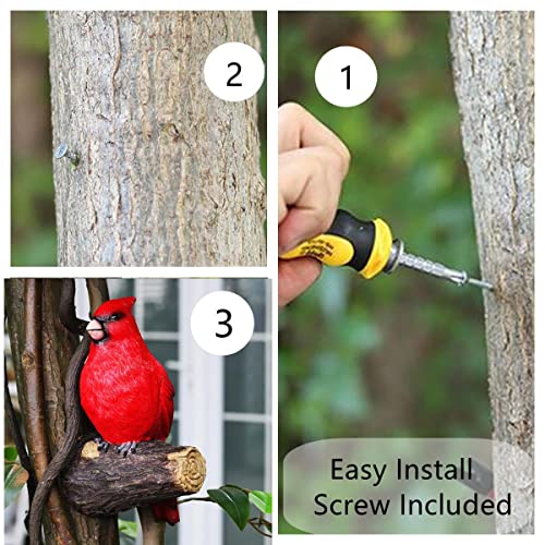 Handsider Tree Hugger Cardinal, Garden Statues Large Bird Garden Peeker Tree Decor Figurine Hanging Tree Face Sculpture Yard Ornaments #TOP5