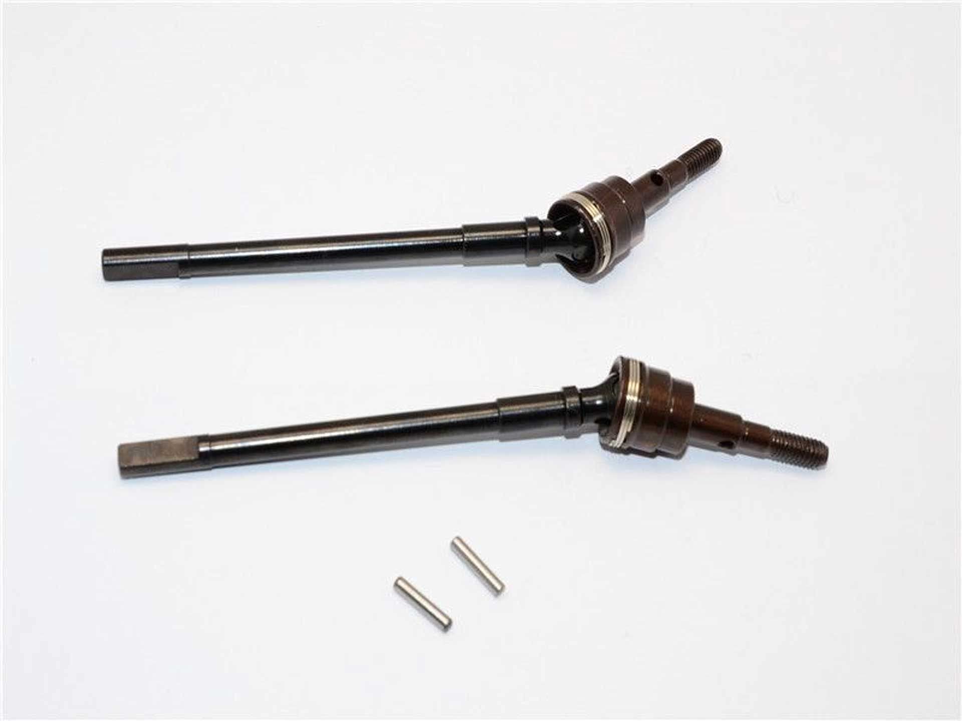 Axial SCX10 II Upgrade Parts (AX90046, AX90047) Steel Front CVD Drive Shaft - 1Pr Set Black