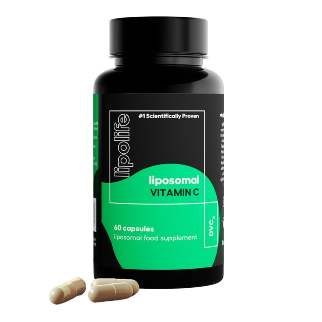 lipolife Vitamin C Capsules DVC2 - Bioavailable Liposomal Quali-C Vitamin C, High Absorption Liposomal Technology, 30-60 Days Supply, Gluten Free, Immune, Collagen, Skin & Antioxidant Support