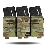 CASONMMAX Tactical Triple Mag Pouch,MOLLE Magazin Pouches with Kydex Insert Clips for M4 M14 M...