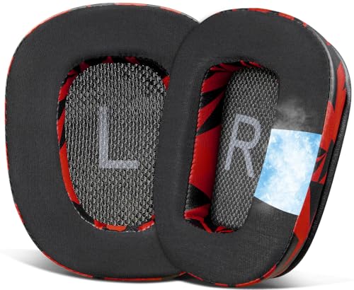 Image of SOULWIT Cooling-Gel Ear Pads Cushions Replacement for Logitech G35 G930 G933 G933S G935 G633 G633S G635 G533 G430 G431 G432 G433 Gaming Headset, Earpads for G332 G230 G231 G233 Headphones - Red Storm