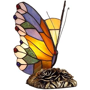 Bieye L31406 Schmetterling Tiffany Tischlampe 9 Zoll