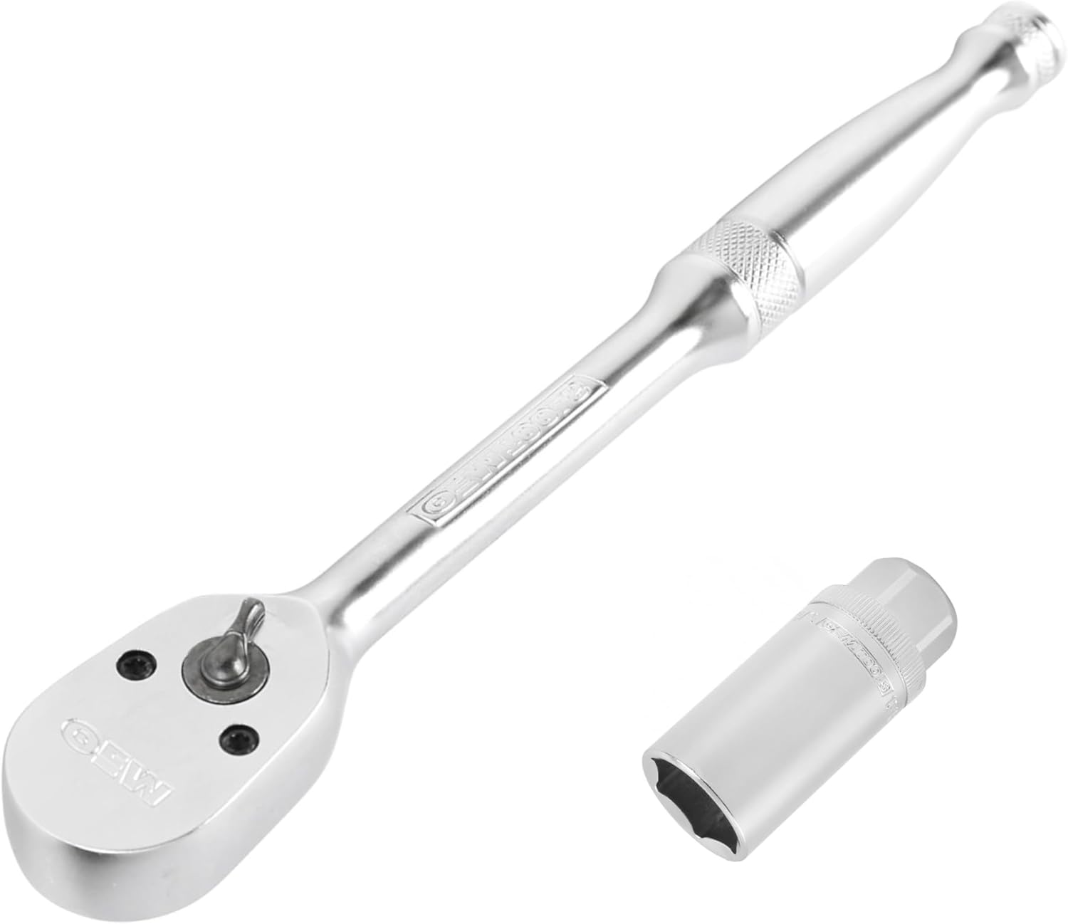 OEMTOOLS 3/8 Ratchet and 13/16" Magnetic Spark Plug Socket, Heat Treated Alloy Steel 3/8 Drive Ratchet, 2.5" Deep Magnetic Socket, 8" Inch Handle, 36-Tooth Gear