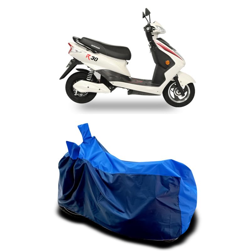 Image of DUFFEL-Two Wheeler Bike Body Cover Compatible for Okinawa R30 Electric Scooter Heat Protectio /UV-Rays /Birds Dropping /DustProof /Waterproof All Variants [Nevay Blue]