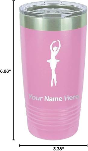 Miniatura 7 de LaserGram 20oz Vacuum Insulated Tumbler Mug, Ballet Dancer Woman, Personalized Engraving Included (Light Purple)