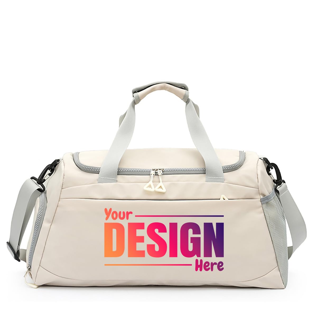 Custom Gym Bag Personalized Dance Duffle Bag Large Capacity Travel Bag For Men Women (white)