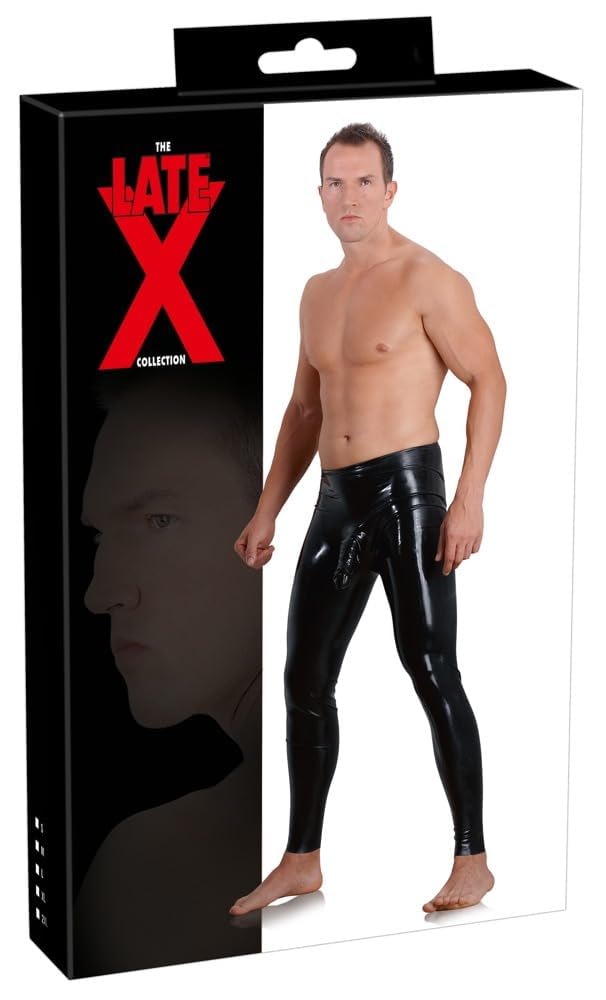 Late X Men's Smallleeve Latex Leggings, X-Large