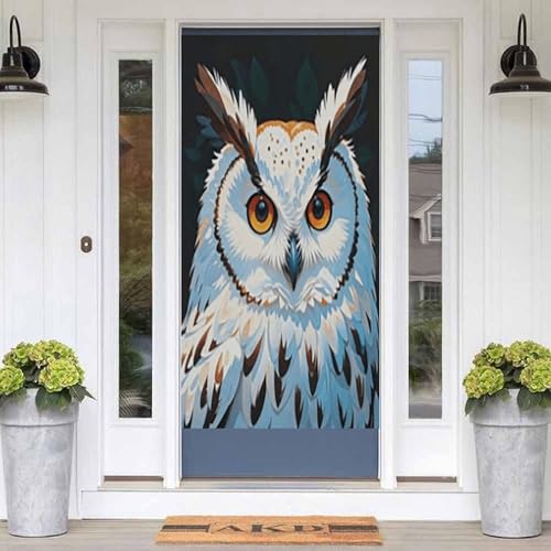 Cortina opaca para puerta estilo nórdico divisor de espacios blanco 178x90 4