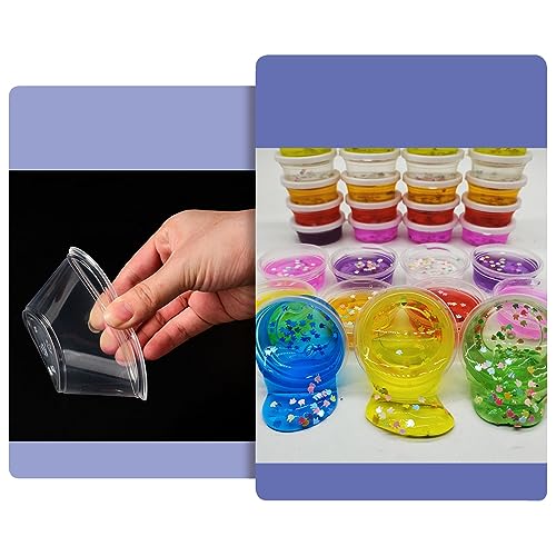 Image of ZOFORTY 100 Pack 4 oz Slime Containers with Lids, Small Plastic Storage Containers for Slime, Foam Ball, DIY Craft Making