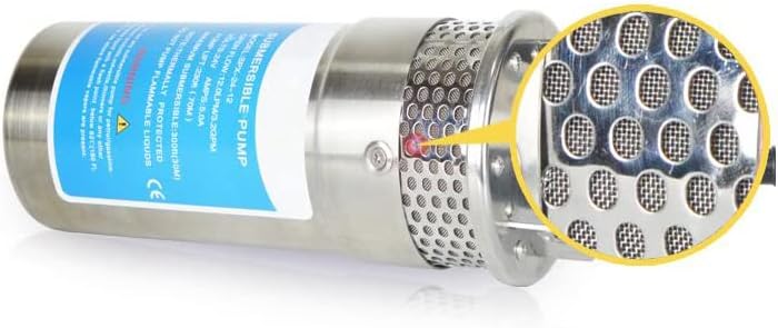 Mini Submersible Portable Electric Water Pump 12V/24V Large Flow Lift=70M Mini Submersible Solar Energy Water Pump Outdoor Garden Deep Well Car Wash Bilge Cleaning(24V 20L)