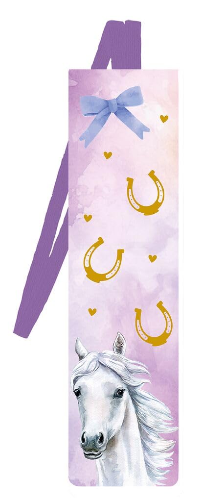 Moses. Horse Happiness Bookmark with Ribbon - Horse Bookmark with Gold Foil Finish Practical Book Accessories for Horse Fans